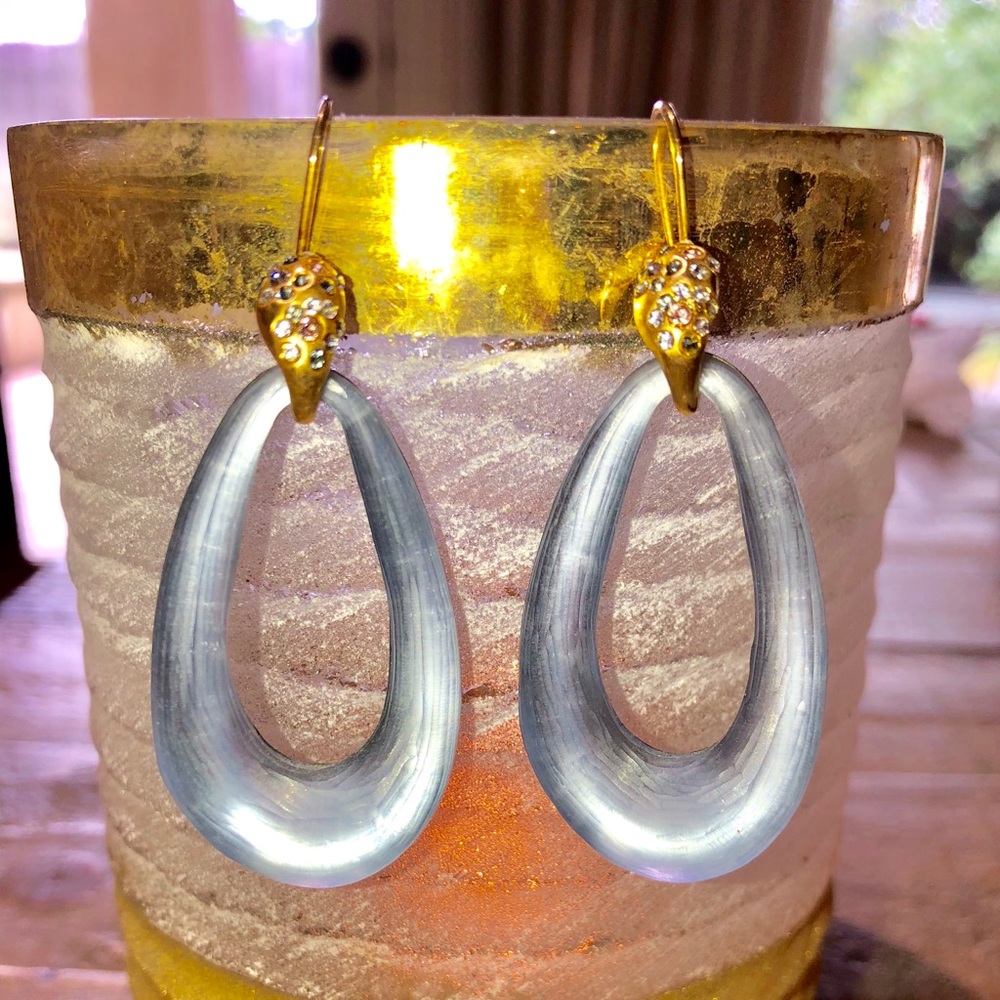 Alexis Bittar Crystal Encrusted Lucite Earrings